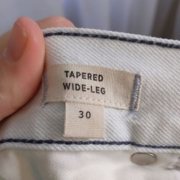 NWT Madewell Tapered Wide Leg Frayed Cropped Jeans 30 - Picture 7 of 9